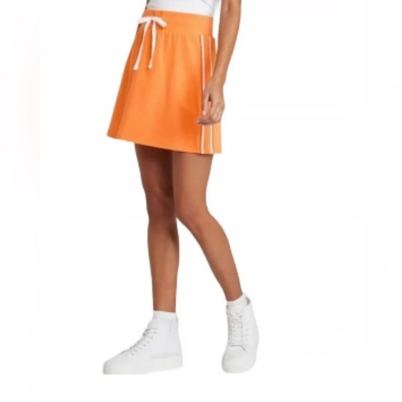 Wild Fable Women’s Tennis Skirt Line Retro Orange White Stripe Side Sz M - Picture 2 of 5